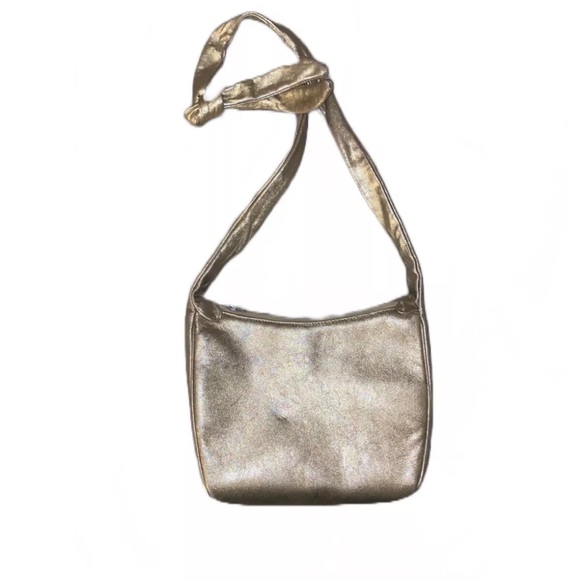 Beautiful Vintage Gold Tone morris moskowitz Tie Strap Purse Great Condition - Picture 2 of 7